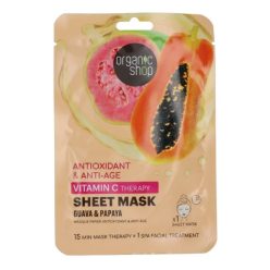   Organic Shop bio fátyolmaszk antioxidáns és anti-aging guavával és papayával 25 g