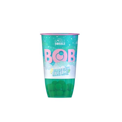 Bob bubble tea zöld teából készült üdítőital citrom- és almalével, limelét tartalmazó italgyöngyökkel 360 ml