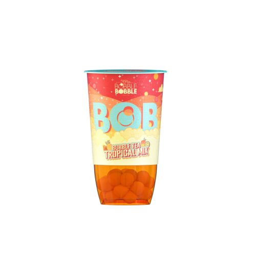 Bob bubble tea fekete teából készült üdítőital trópusi gyümölcslével, mangólevet tartalmazó italgyöngyökkel 360 ml