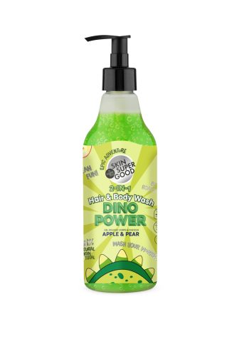 Skin super good 2 az 1ben sampon és tusfürdő almával és körtével „dino power” 500 ml